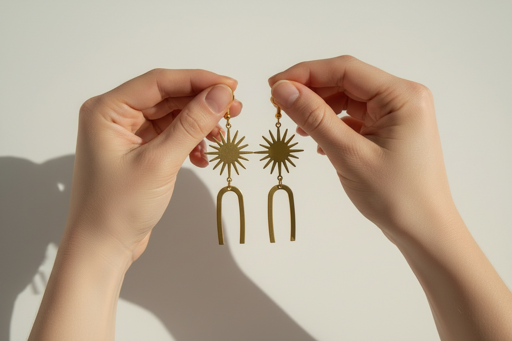 Celestial Brass Earrings
