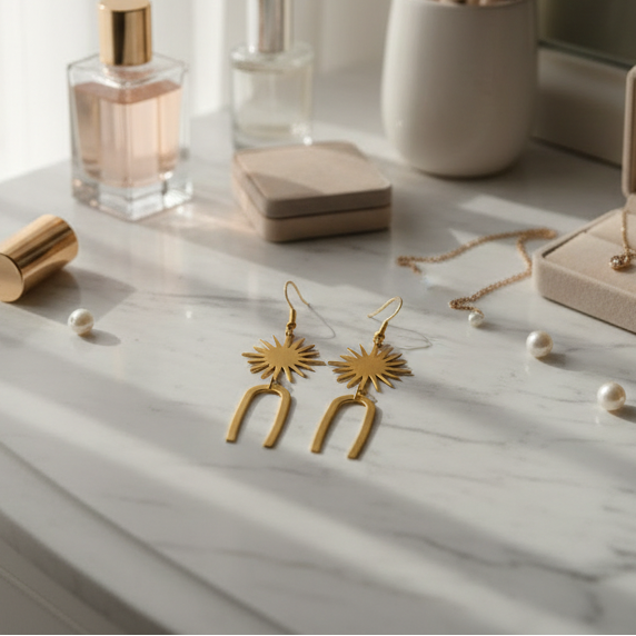 Celestial Brass Earrings