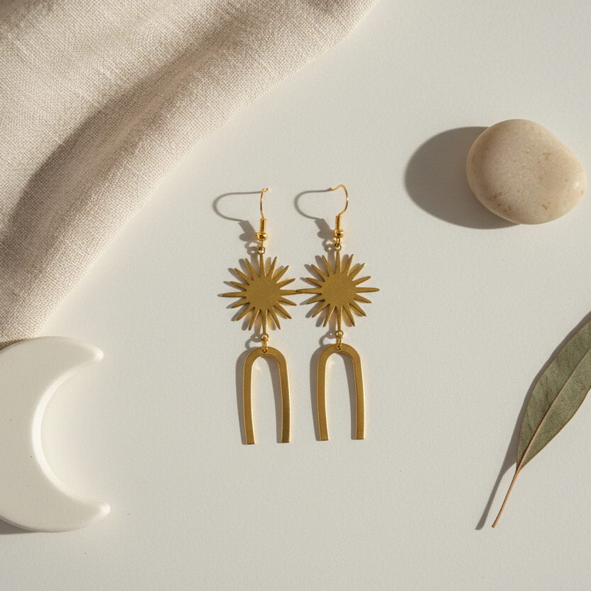 Celestial Brass Earrings