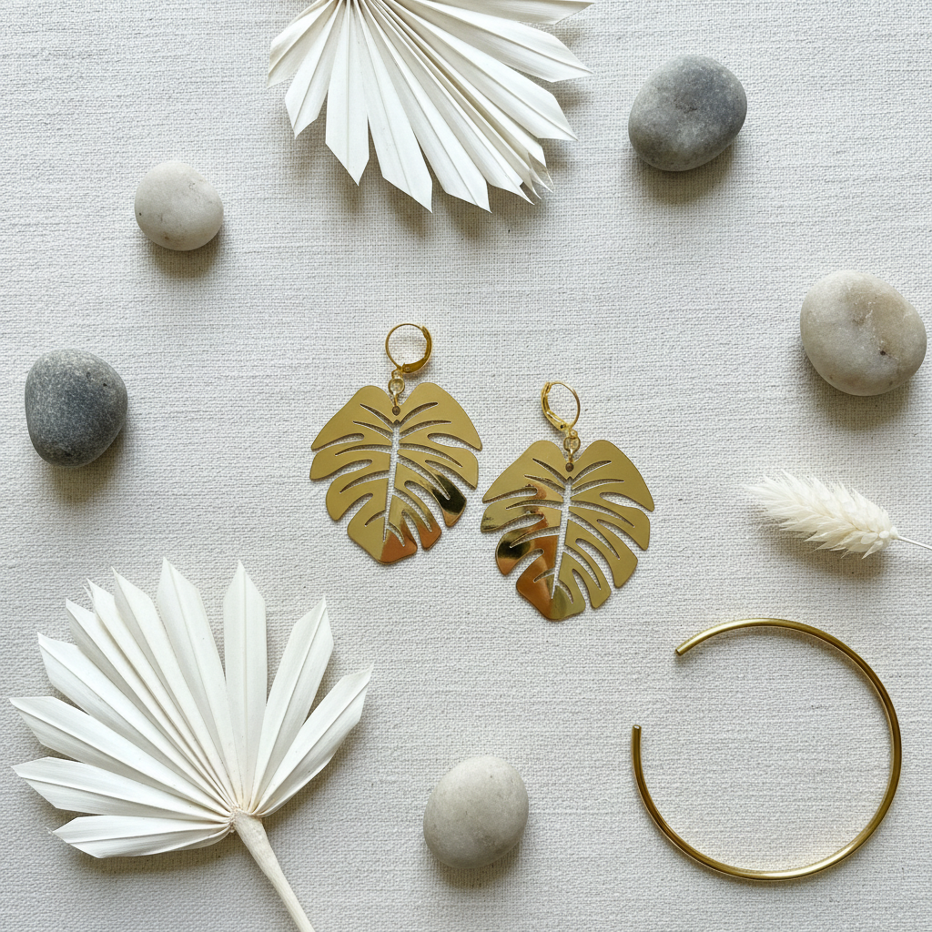 Tropical Leaf Earrings