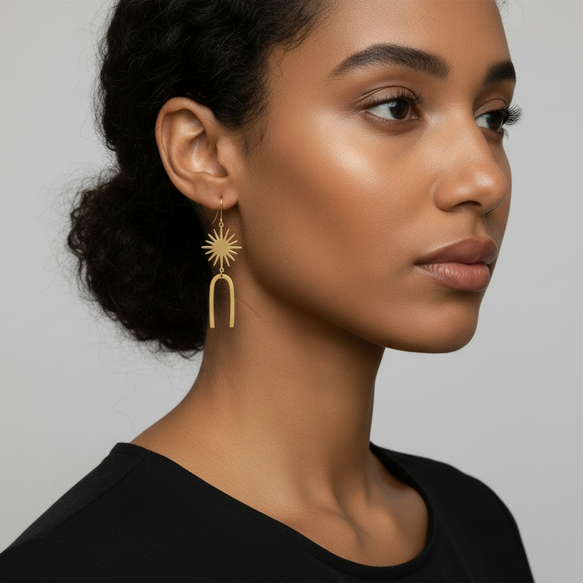 Celestial Brass Earrings