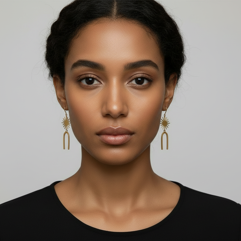 Celestial Brass Earrings