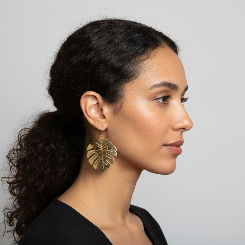 Tropical Leaf Earrings