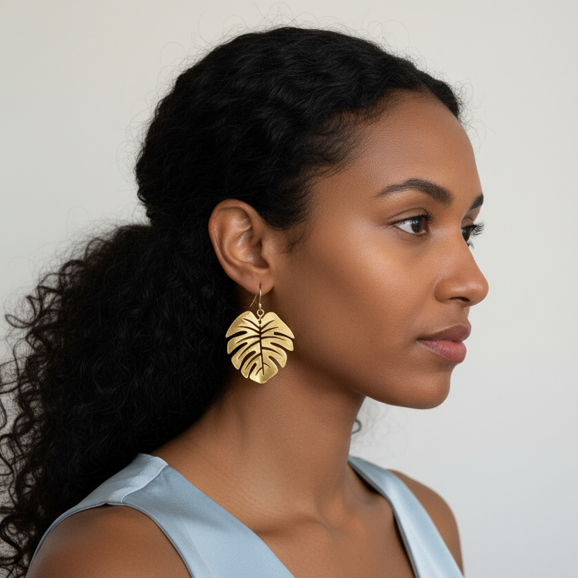 Tropical Leaf Earrings