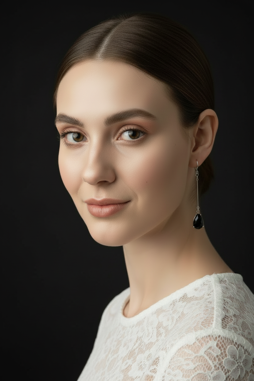 Black Crystal Teardrop Earrings