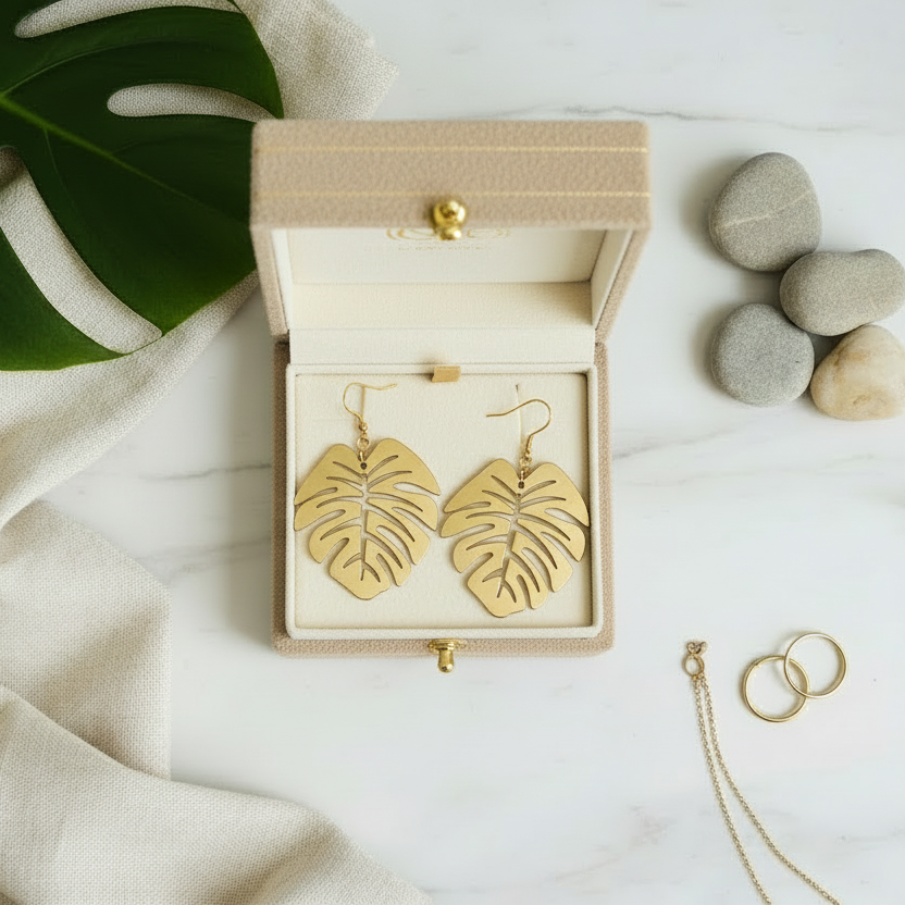 Tropical Leaf Earrings