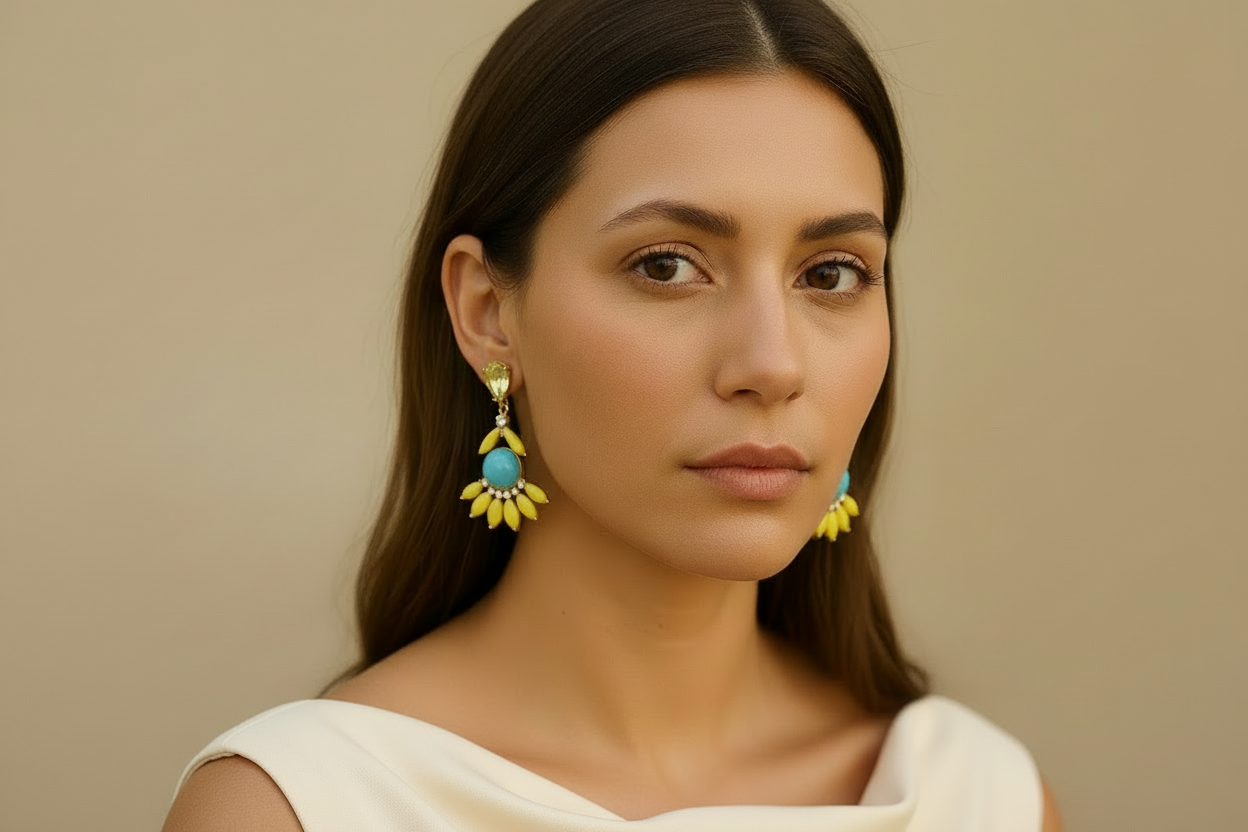Geometric Crystal Earrings