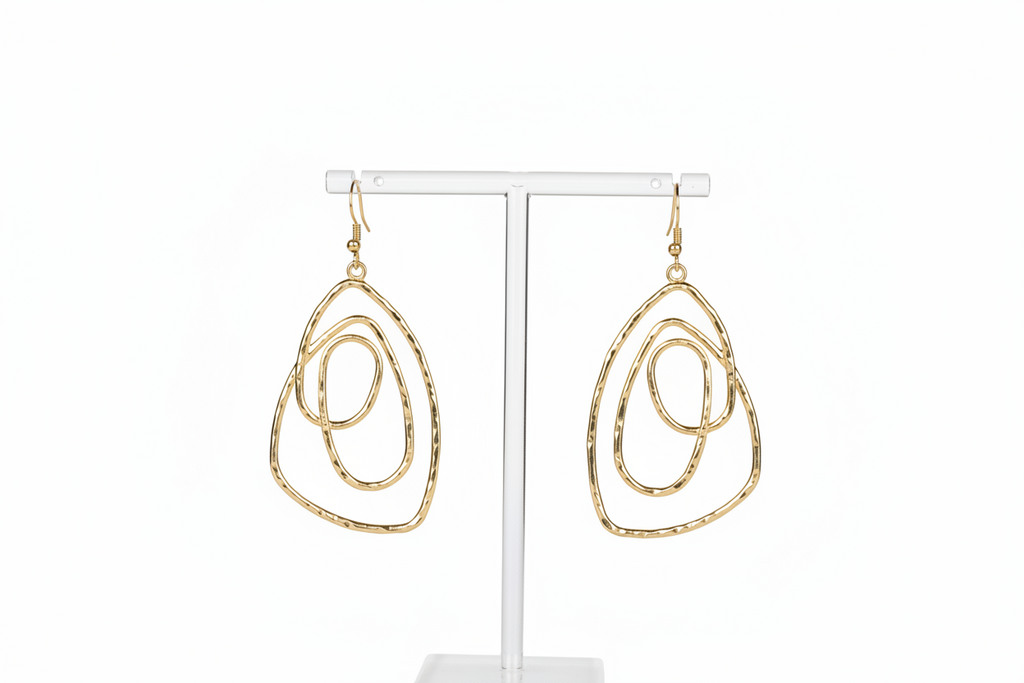 Abstract Gold Drop Earrings