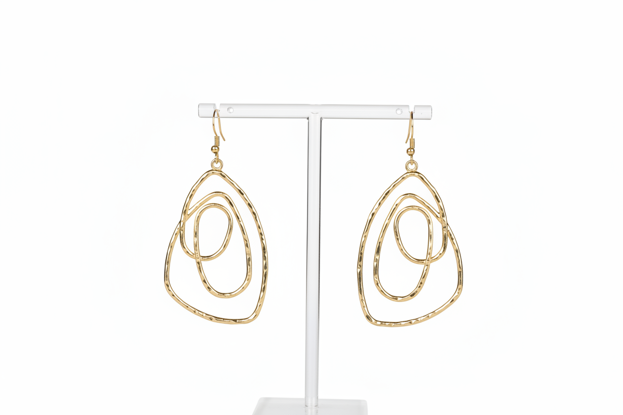 Abstract Gold Drop Earrings