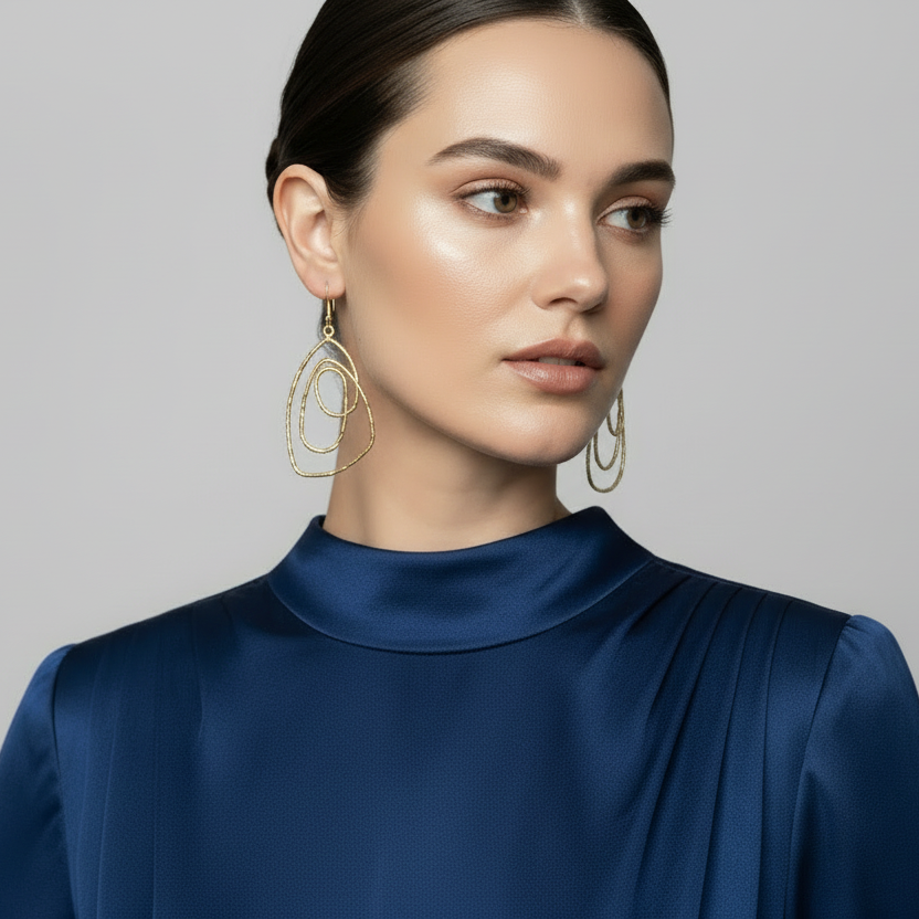 Abstract Gold Drop Earrings