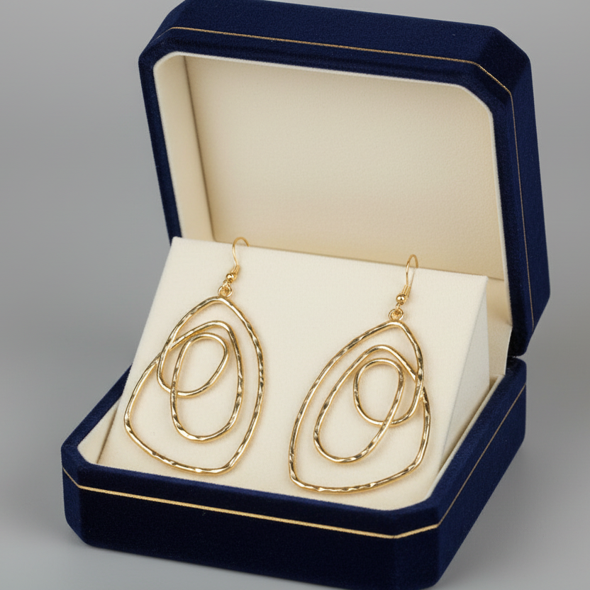 Abstract Gold Drop Earrings
