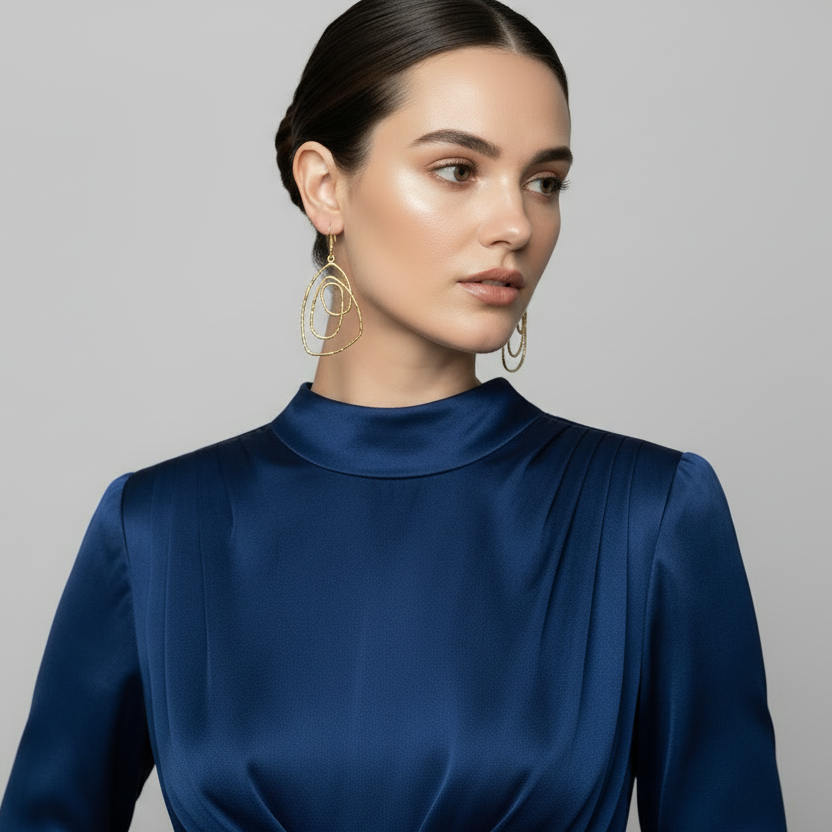 Abstract Gold Drop Earrings