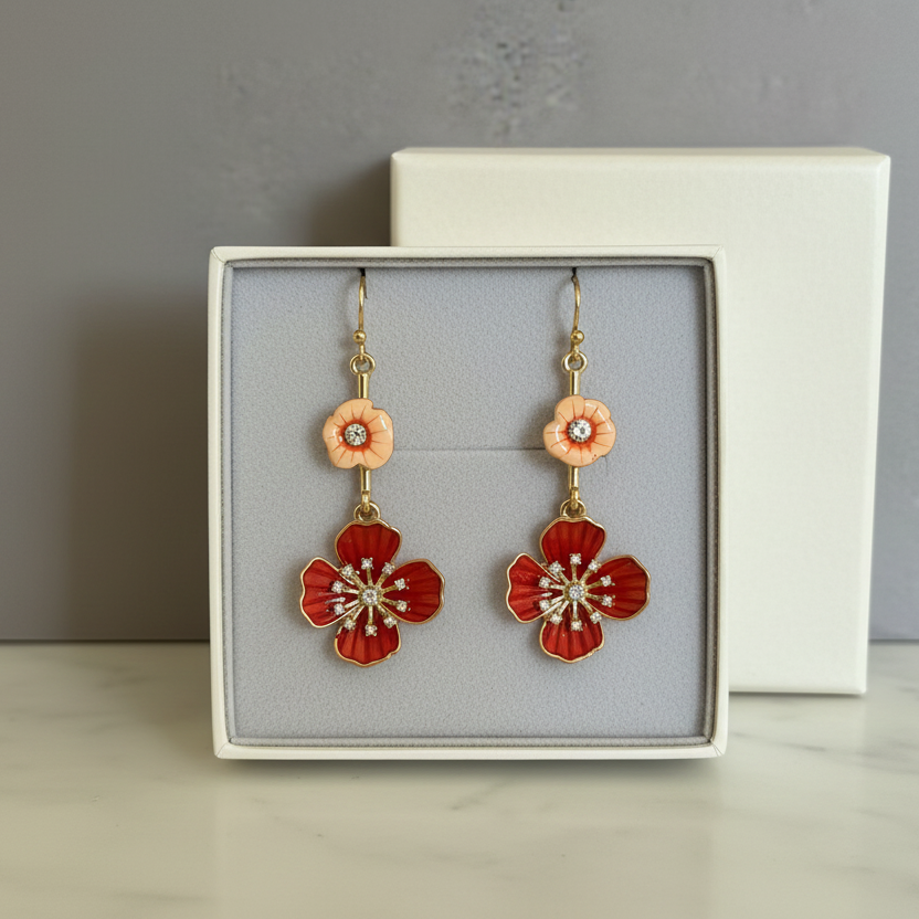Flower Drop Earrings