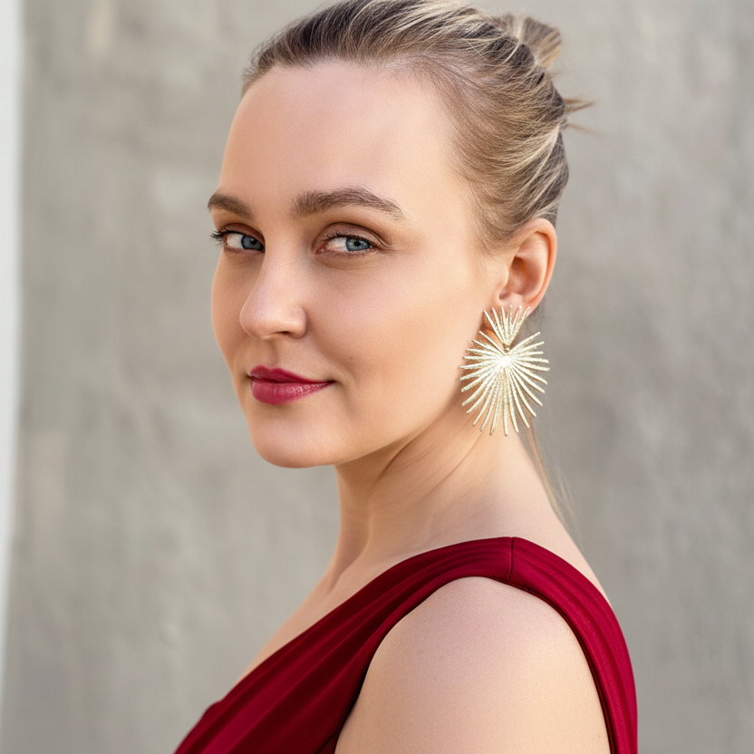 Gold Star Statement Earrings