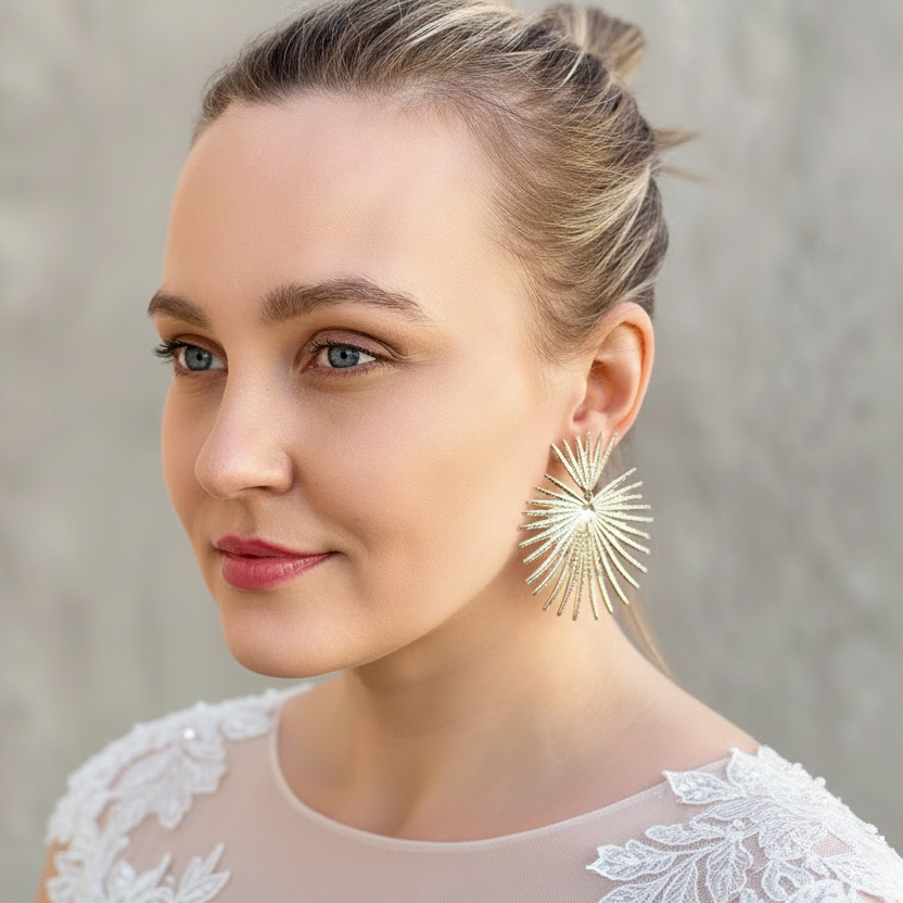 Gold Star Statement Earrings