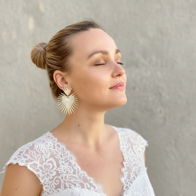 Gold Star Statement Earrings