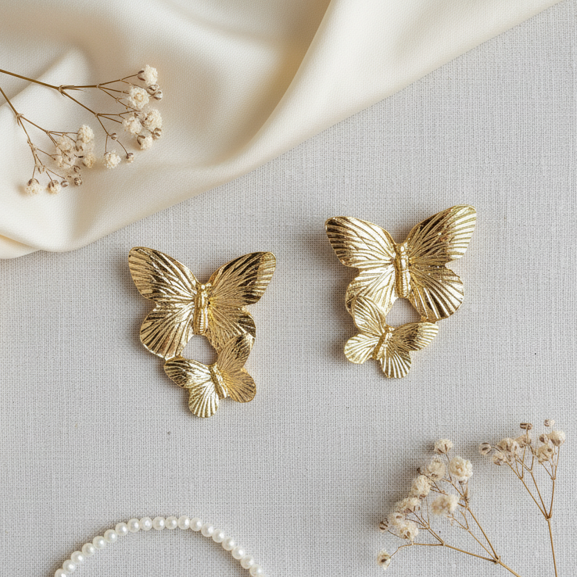Gold Butterfly Earrings