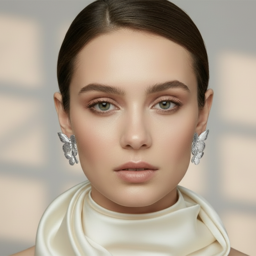 Silver Butterfly Earrings