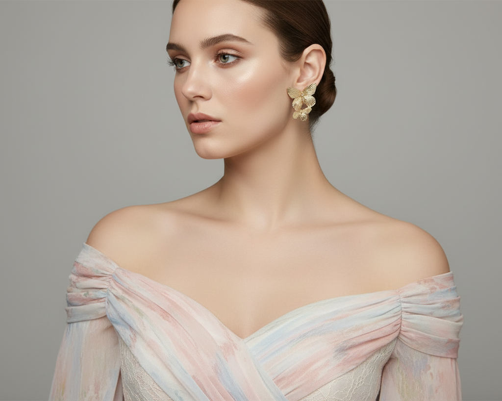 Gold Butterfly Earrings
