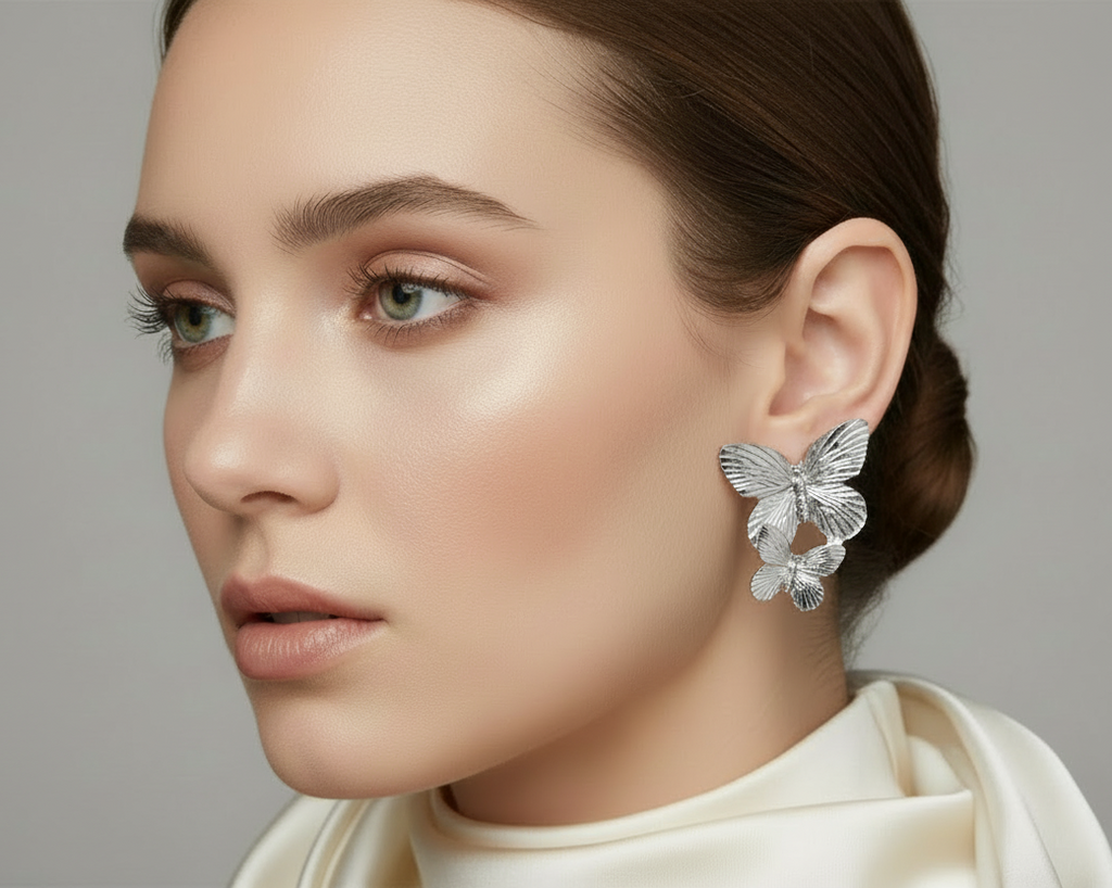 Silver Butterfly Earrings