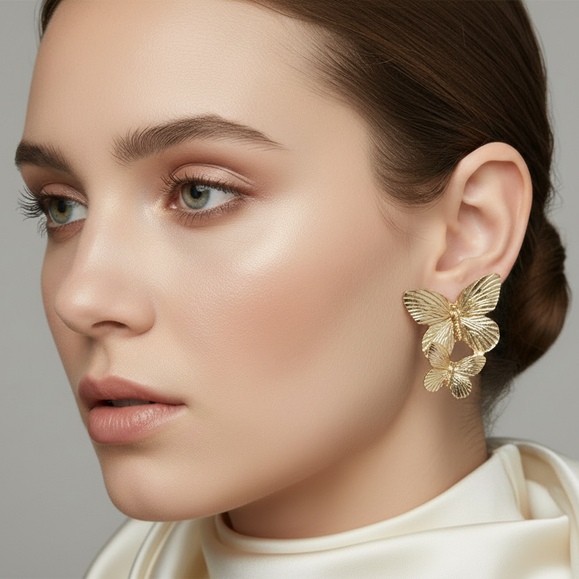 Gold Butterfly Earrings