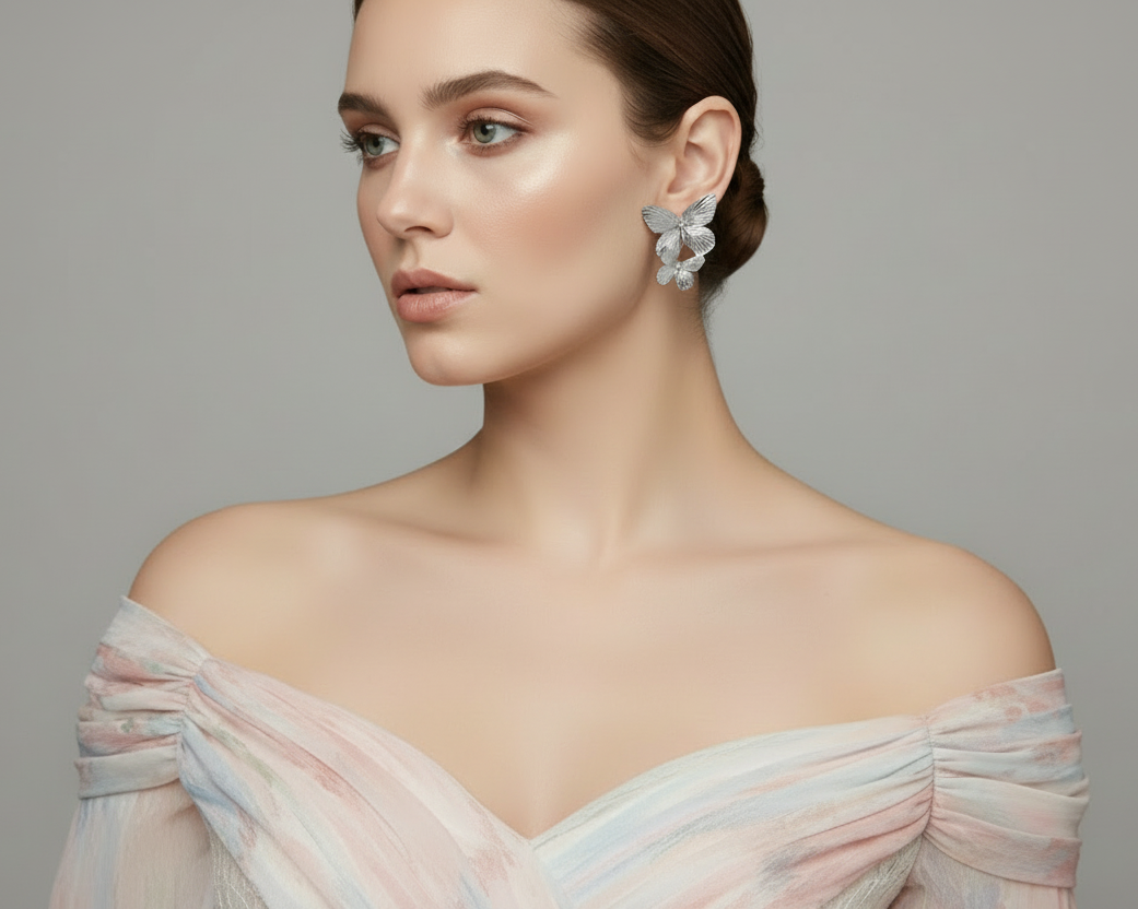 Silver Butterfly Earrings