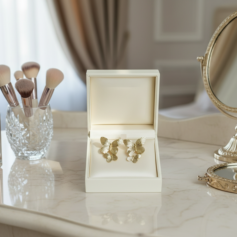 Gold Butterfly Earrings