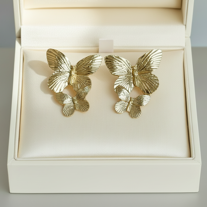 Gold Butterfly Earrings