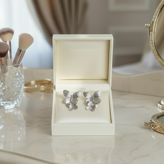 Silver Butterfly Earrings