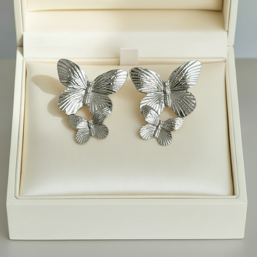 Silver Butterfly Earrings