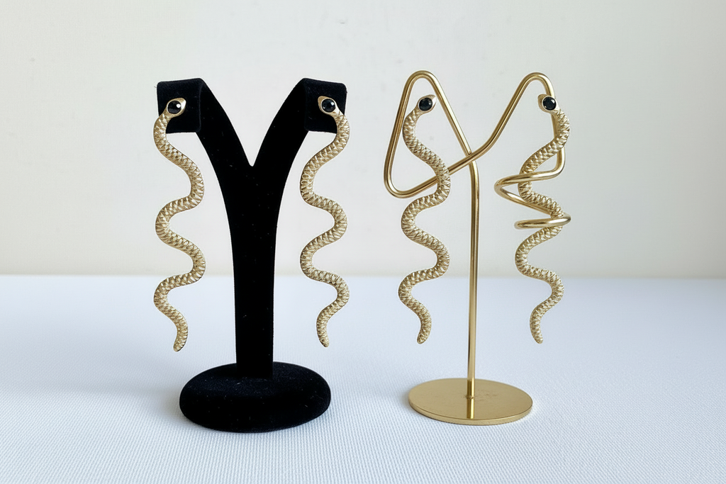 Gold Snake Stud Earrings