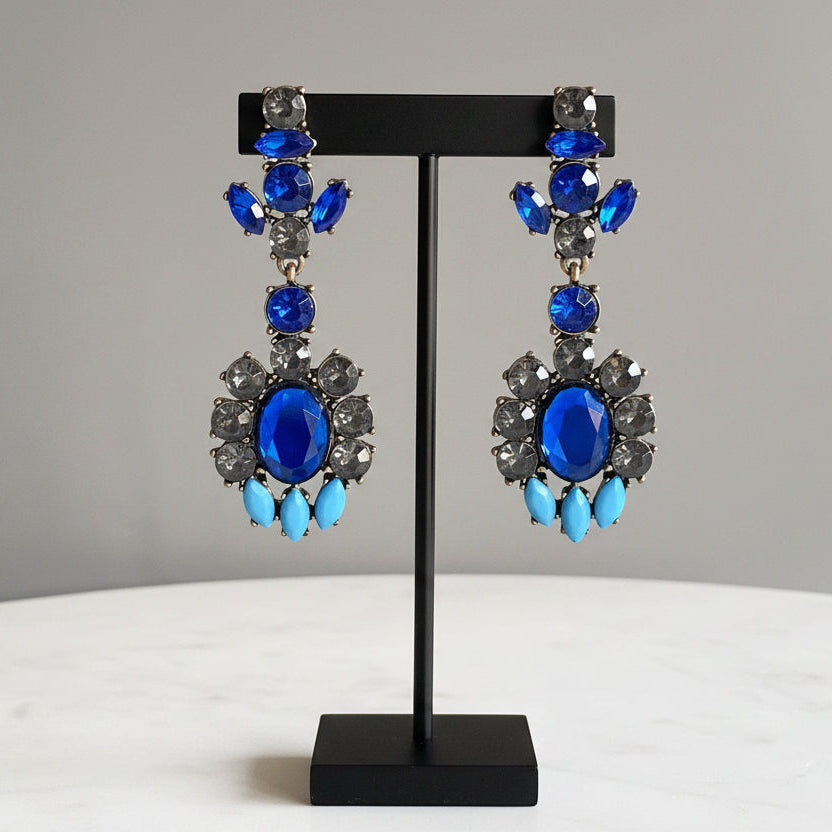 Electric Blue Gem Earrings