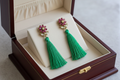 Flower And Tassel Drop Earrings