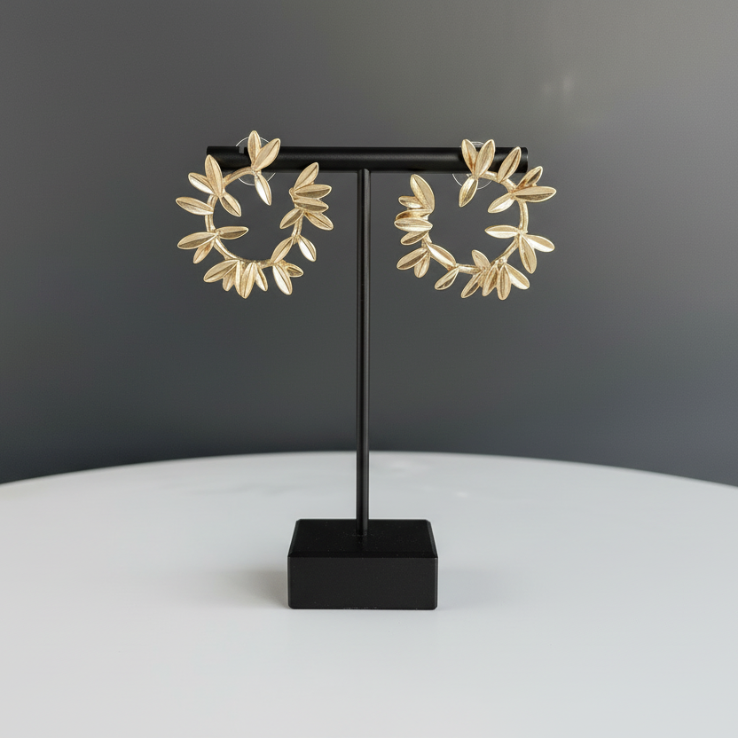 Gold Wreath Stud Earrings