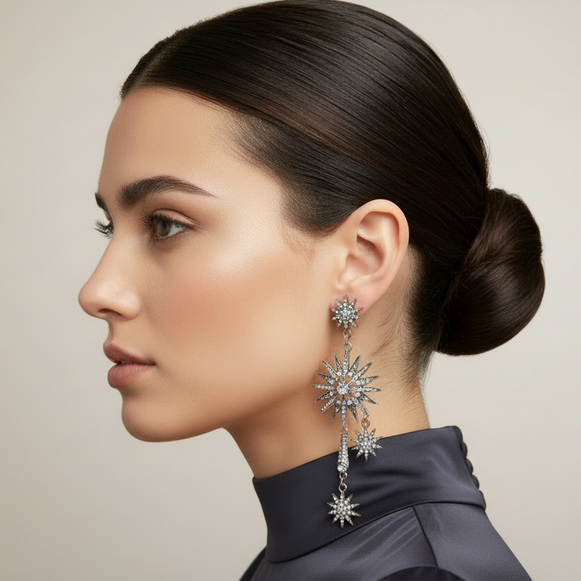 Celestial Stars Asymmetrical Earrings