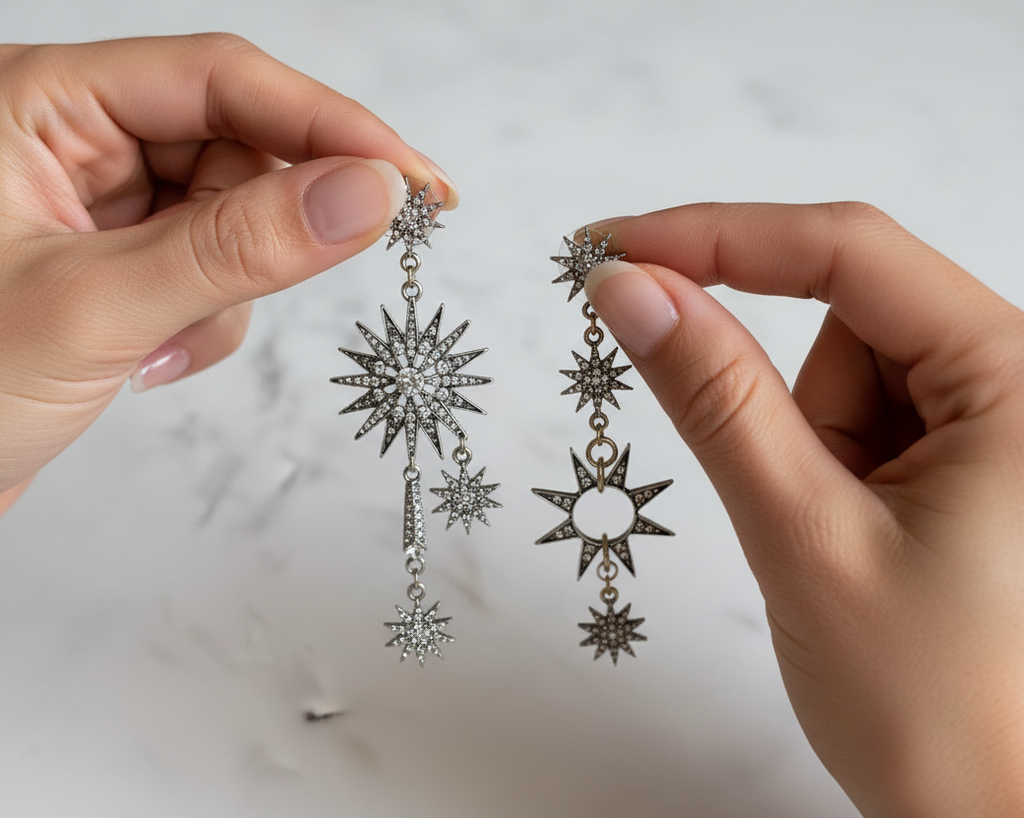 Celestial Stars Asymmetrical Earrings