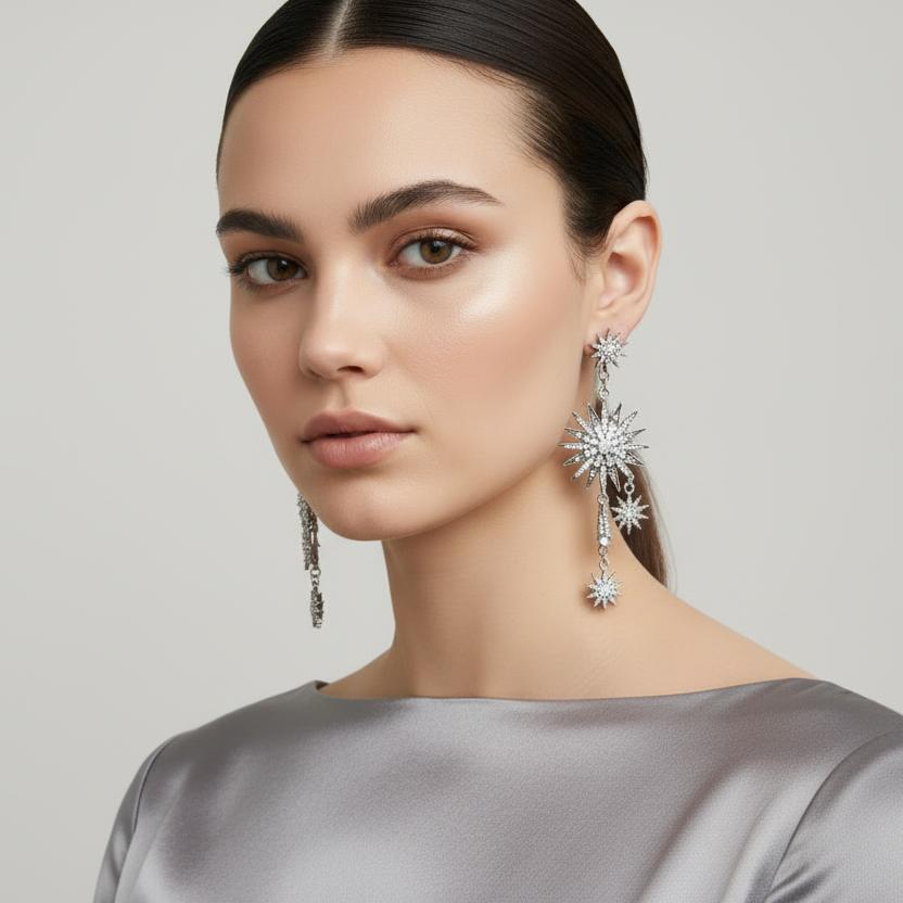 Celestial Stars Asymmetrical Earrings