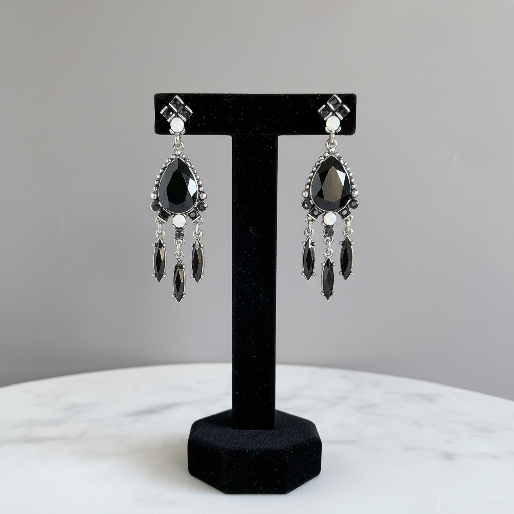 Black Chandelier Earrings