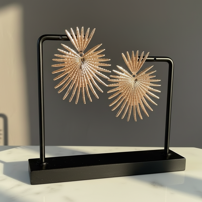 Rose Gold Star Statement Earrings