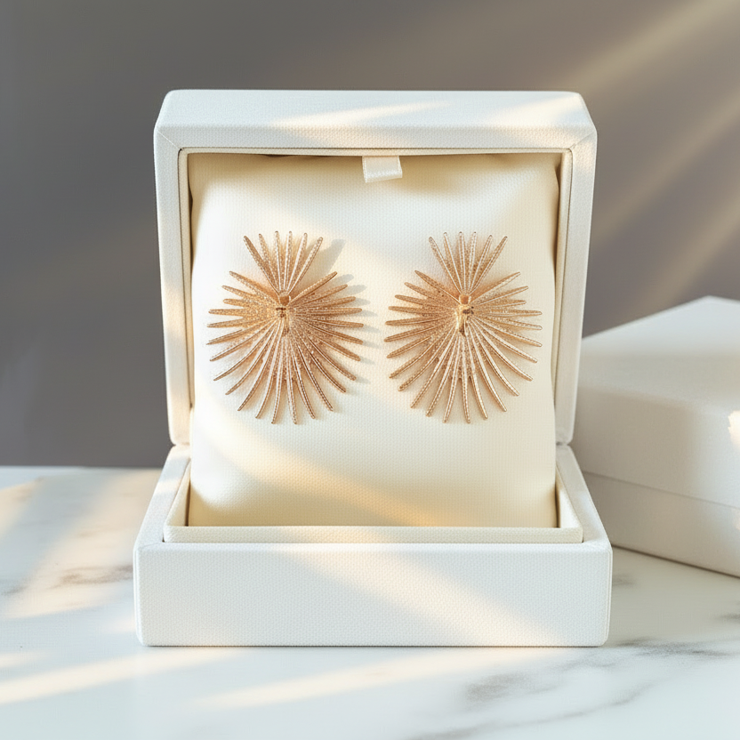 Rose Gold Star Statement Earrings
