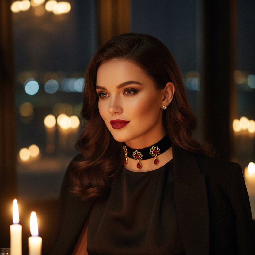 Black Velvet Gem Choker