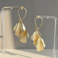 Double Leaf Gold Earrings
