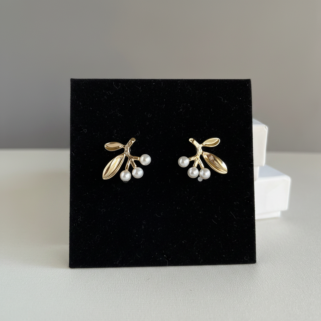 Gold Floral Studs