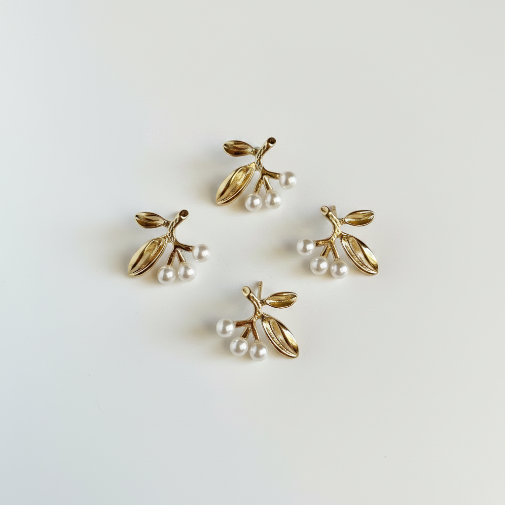 Gold Floral Studs