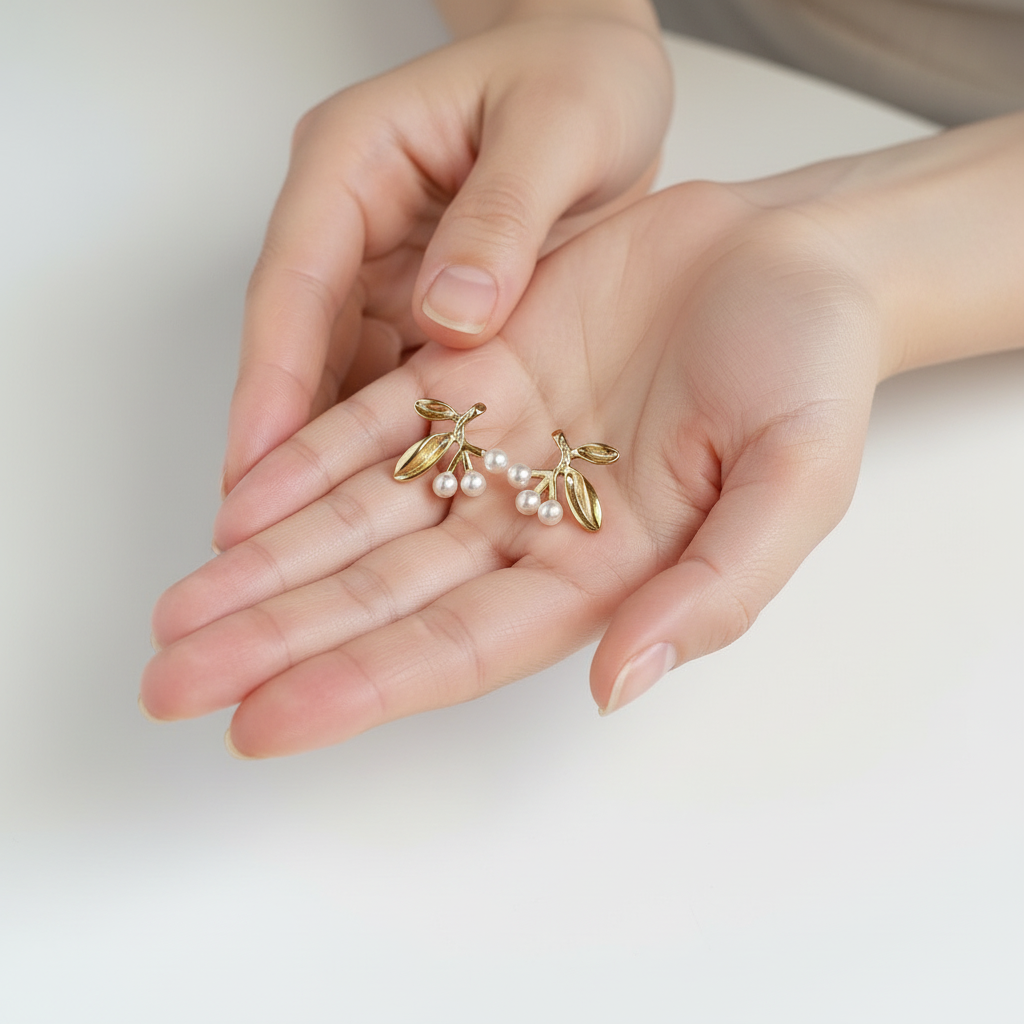 Gold Floral Studs