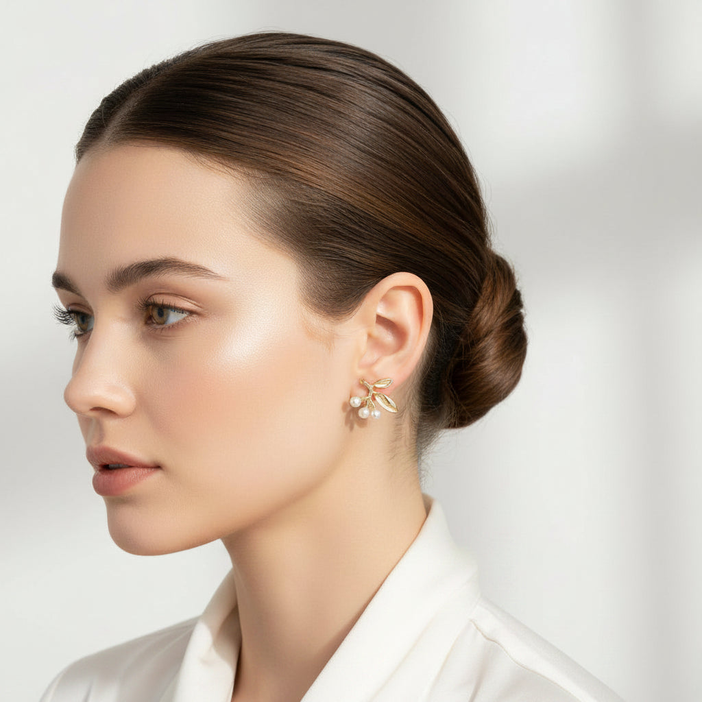 Gold Floral Studs