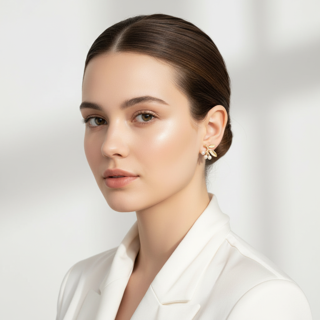 Gold Floral Studs
