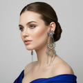 Silver Chandelier Statement Earrings