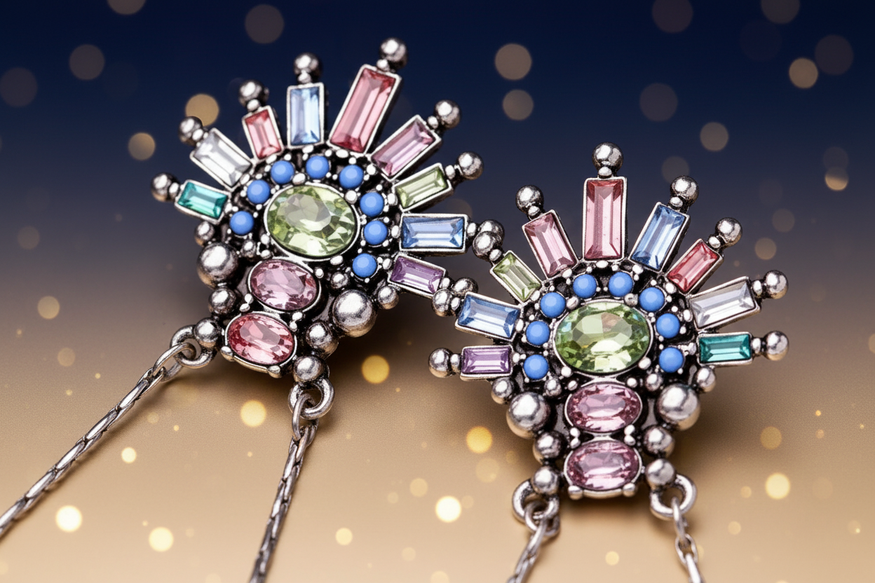 Silver Chandelier Statement Earrings