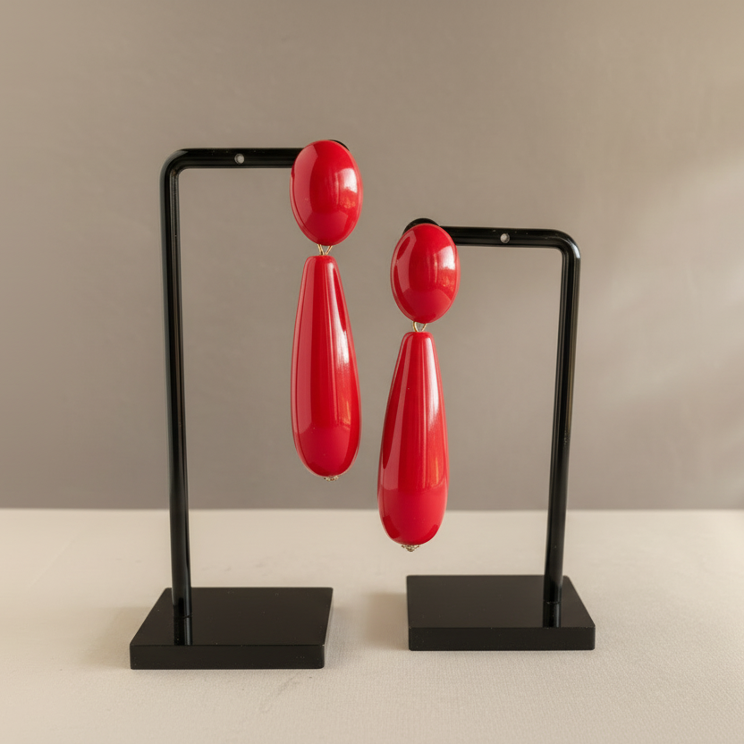 Red Teardrop Earrings